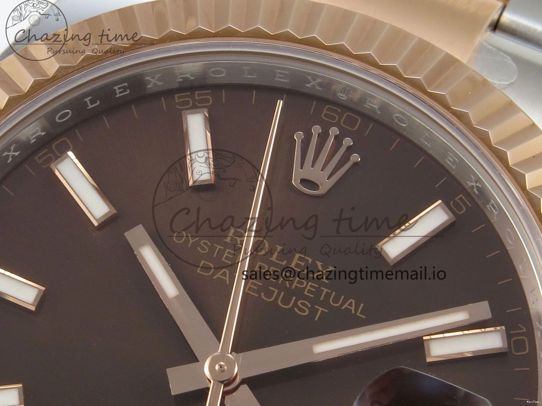 MiroTime 0210 Effortless DateJust 41 126331 SS RG ARF 1:1 Best Edition Brown Stick Dial on Oyster Bracelet SH3235 (Weighted) 201